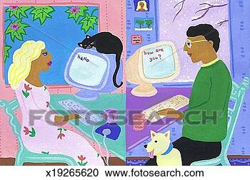 Stock Illustration - people talking 
online. fotosearch 
- search clipart, 
illustration, 
drawings and vector 
eps graphics images