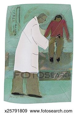 Stock Illustration - doctor examining 
child. fotosearch 
- search clipart, 
illustration, 
drawings and vector 
eps graphics images