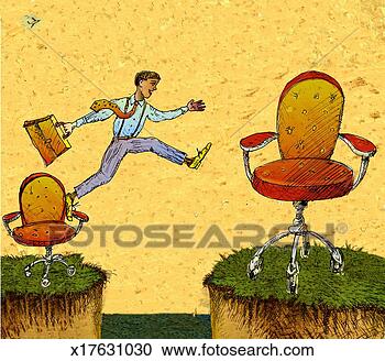 Stock Illustration - man jumping to 
bigger chair. 
fotosearch - search 
clipart, illustration, 
drawings and vector 
eps graphics images