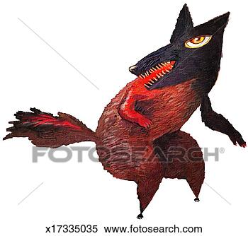 Stock Illustration - wolf creature. 
fotosearch - search 
clipart, illustration, 
drawings and vector 
eps graphics images