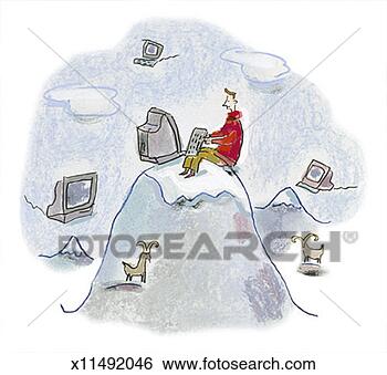 Stock Illustration - computer on mountaintop. 
fotosearch - search 
clipart, illustration, 
drawings and vector 
eps graphics images