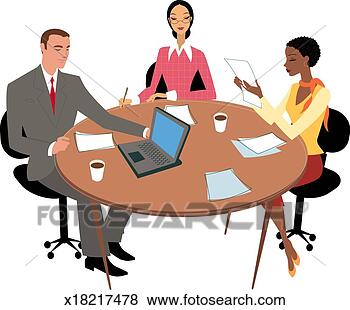 Stock Illustration - business colleagues 
in a meeting. 
fotosearch - search 
clipart, illustration, 
drawings and vector 
eps graphics images