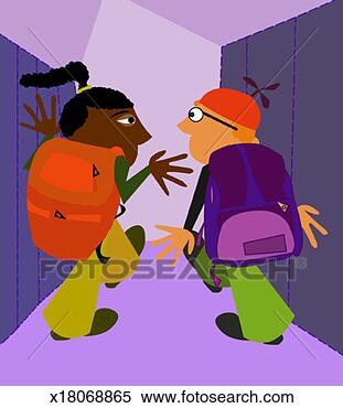 Stock Illustration - students in school 
hallway. fotosearch 
- search clipart, 
illustration, 
drawings and vector 
eps graphics images