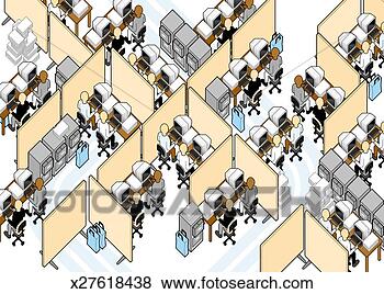 Stock Illustration - office workers 
in cubicles. fotosearch 
- search clipart, 
illustration, 
drawings and vector 
eps graphics images