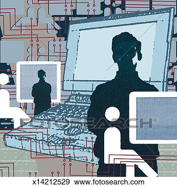 Stock Illustration - portable office 
with remote access. 
fotosearch - search 
clipart, illustration, 
drawings and vector 
eps graphics images