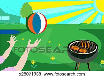 Stock Illustration - summer barbeque. 
fotosearch - search 
clipart, illustration, 
drawings and vector 
eps graphics images