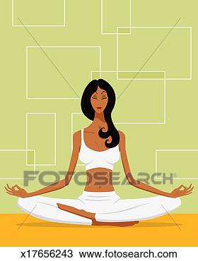 Drawing - woman sitting 
in lotus position. 
fotosearch - search 
clipart, illustration, 
drawings and vector 
eps graphics images