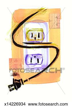 Stock Illustration - electrical socket 
and cord, close-up. 
fotosearch - search 
clipart, illustration, 
drawings and vector 
eps graphics images