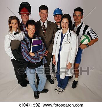 Stock Photo - group portrait 
of various occupations. 
fotosearch - search 
stock photos, 
pictures, images, 
and photo clipart