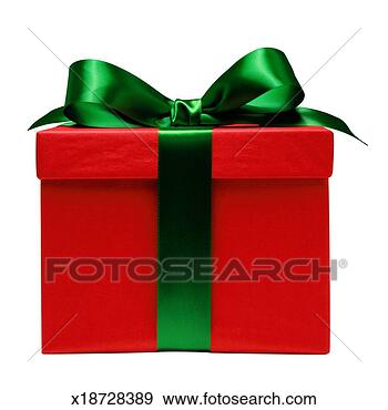 Stock Photograph - christmas gift.  fotosearch - search  stock photos,  pictures, wall  murals, images,  and photo clipart