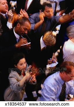 Picture - floor traders 
at the stock exchange. 
fotosearch - search 
stock photos, 
pictures, images, 
and photo clipart