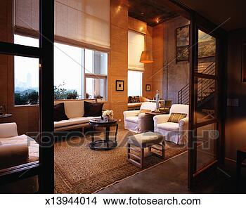 Stock Photo - living room interior, 
view through open 
door. fotosearch 
- search stock 
photos, pictures, 
images, and photo 
clipart