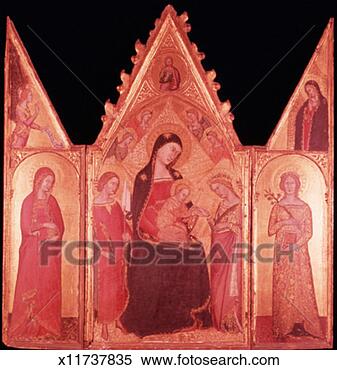 Stock Illustration - votive panel of 
madonna, child 
and saints. fotosearch 
- search clipart, 
illustration, 
drawings and vector 
eps graphics images