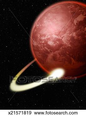 Stock Photograph - illustration of 
a comet orbiting 
a red planet. 
fotosearch - search 
stock photos, 
pictures, images, 
and photo clipart
