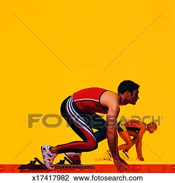 Clip Art - african-american, 
caucasian, athlete, 
anticipation, 
african. fotosearch 
- search clipart, 
illustration, 
drawings and vector 
eps graphics images
