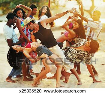 Stock Photography - people dancing 
at a beach party. 
fotosearch - search 
stock photos, 
pictures, images, 
and photo clipart