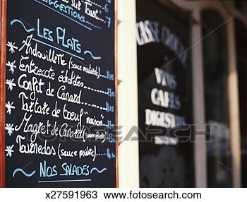 Stock Photo - menu sign outside 
a cafe in bordeaux, 
france. fotosearch 
- search stock 
photos, pictures, 
images, and photo 
clipart