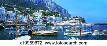 Stock Photo - sailing boats 
moored in the 
harbour in marina 
grande, capri, 
italy. fotosearch 
- search stock 
photos, pictures, 
images, and photo 
clipart