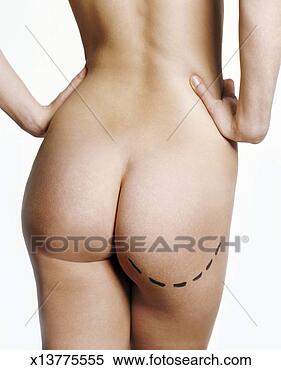 Stock Image - curved dotted 
line marked across 
a woman's backside. 
fotosearch - search 
stock photos, 
pictures, images, 
and photo clipart