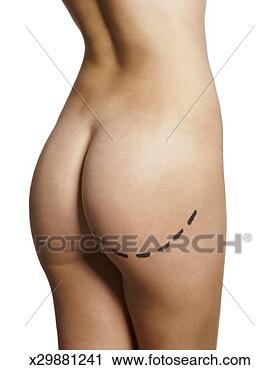 Stock Photography - curved dotted 
line marked across 
a woman's backside. 
fotosearch - search 
stock photos, 
pictures, images, 
and photo clipart