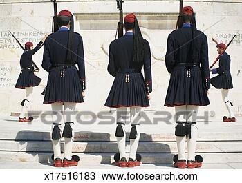Stock Photo - five greek guardsmen 
march at a ceremony, 
greece. fotosearch 
- search stock 
photos, pictures, 
images, and photo 
clipart