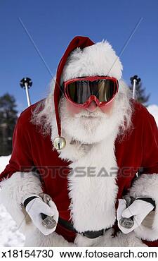 Stock Photography - father christmas 
skiing on a ski 
slope. fotosearch 
- search stock 
photos, pictures, 
images, and photo 
clipart