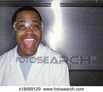 Stock Photograph - portrait of an 
open mouthed scientist 
wearing protective 
goggles. fotosearch 
- search stock 
photos, pictures, 
images, and photo 
clipart
