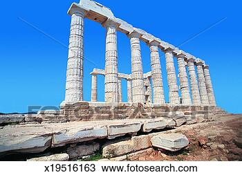 Stock Photo - ruins of the ancient 
greek temple of 
poseidon, cape 
sounion, greece. 
fotosearch - search 
stock photos, 
pictures, images, 
and photo clipart