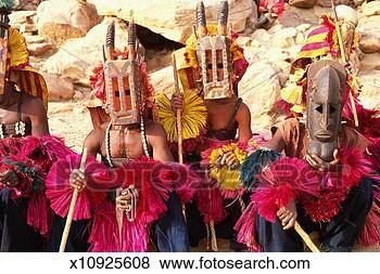 Stock Photo - mali, dogon country, 
men wearing ceremonial 
masks. fotosearch 
- search stock 
photos, pictures, 
images, and photo 
clipart