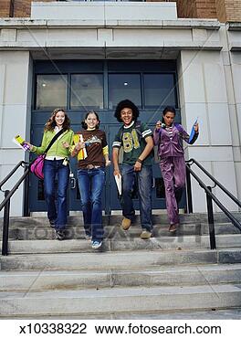 Stock Photo - three teenage 
girls and teenage 
boy (13-16) walking 
down school. fotosearch 
- search stock 
photos, pictures, 
images, and photo 
clipart