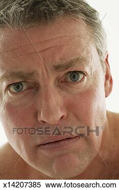 Stock Image - mature man with 
scared expression, 
portrait, close-up. 
fotosearch - search 
stock photos, 
pictures, images, 
and photo clipart