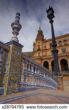 Stock Photo - spain, andalucia, 
seville, plaza 
de espana, bridge 
in foreground. 
fotosearch - search 
stock photos, 
pictures, images, 
and photo clipart