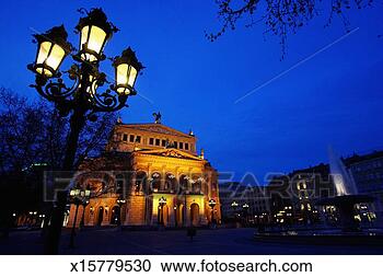 Stock Photography - germany, frankfurt, 
old opera house, 
dusk. fotosearch 
- search stock 
photos, pictures, 
images, and photo 
clipart