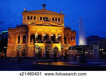 Stock Photography - germany, frankfurt, 
old opera house, 
dusk. fotosearch 
- search stock 
photos, pictures, 
images, and photo 
clipart