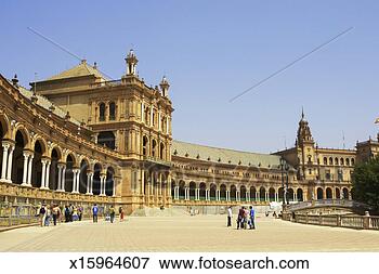 Picture - spain, andalucia, 
seville, plaza 
de espana. fotosearch 
- search stock 
photos, pictures, 
images, and photo 
clipart