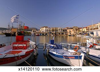 Stock Photography - greece, greek 
islands, crete, 
rethymnon, fishing 
harbour and boats. 
fotosearch - search 
stock photos, 
pictures, images, 
and photo clipart