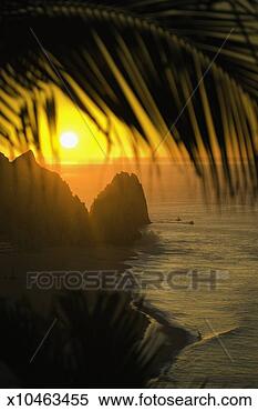 Stock Image - mexico, baja california, 
cabo san lucas, 
land's end beach 
at sunset. fotosearch 
- search stock 
photos, pictures, 
images, and photo 
clipart