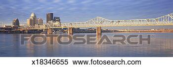 Stock Image - 'panoramic view 
of the ohio river 
and louisville 
skyline,  ky shot. 
fotosearch - search 
stock photos, 
pictures, images, 
and photo clipart