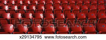 Stock Image - these are bright 
red outdoor stadium 
seats with seats 
that fold up. 
fotosearch - search 
stock photos, 
pictures, images, 
and photo clipart