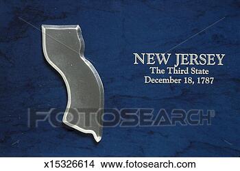 Stock Photo - 'this is a silver 
map of the state 
of new jersey 
against a blue. 
fotosearch - search 
stock photos, 
pictures, images, 
and photo clipart