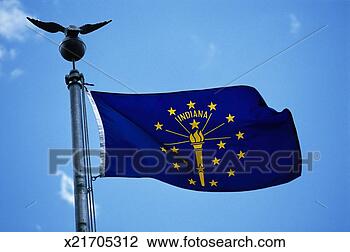 Stock Photo - this is the state 
flag waving in 
the wind it is 
on a flagpole 
against. fotosearch 
- search stock 
photos, pictures, 
images, and photo 
clipart