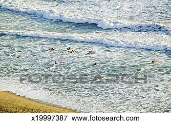 Picture - 'white surf and 
beach where surfer 
school sets out 
for surfing in. 
fotosearch - search 
stock photos, 
pictures, images, 
and photo clipart