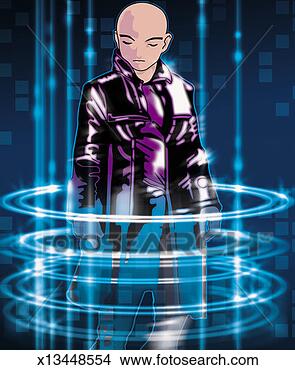 Stock Illustration - bald young man 
standing in concentric 
circles of energy. 
fotosearch - search 
clipart, illustration, 
drawings and vector 
eps graphics images
