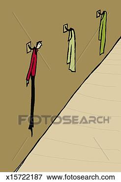 Stock Illustration - businessman left 
hanging alone 
on a coat rack. 
fotosearch - search 
clipart, illustration, 
drawings and vector 
eps graphics images