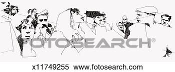 Stock Illustration - large group of 
serious suspicious 
people. fotosearch 
- search clipart, 
illustration, 
drawings and vector 
eps graphics images