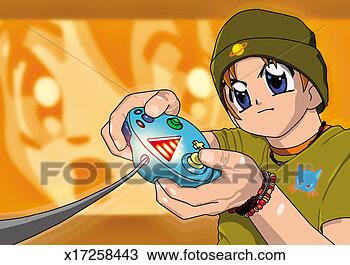 Drawing - late male teen 
holding a games 
controller. fotosearch 
- search clipart, 
illustration, 
drawings and vector 
eps graphics images
