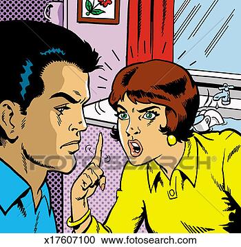 Banque d'Illustrations - mari�s, femme, 
discuter, mari, 
cuisine. fotosearch 
- recherchez des 
cliparts, des 
illustrations, 
des dessins et 
des images vectoris�es 
au format eps