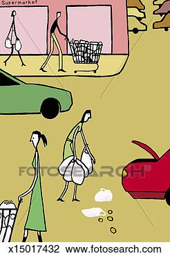 Clip Art - woman dropping 
her shopping bags 
next to an open 
car boot in a. 
fotosearch - search 
clipart, illustration, 
drawings and vector 
eps graphics images