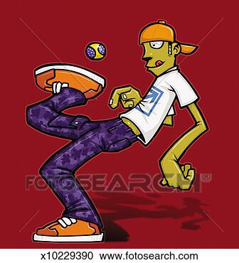 Stock Illustration - portrait of a 
teenage boy kicking 
a footbag. fotosearch 
- search clipart, 
illustration, 
drawings and vector 
eps graphics images