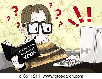 Clipart - portrait of a 
teenage boy learning 
how to computer 
programme. fotosearch 
- search clipart, 
illustration, 
drawings and vector 
eps graphics images